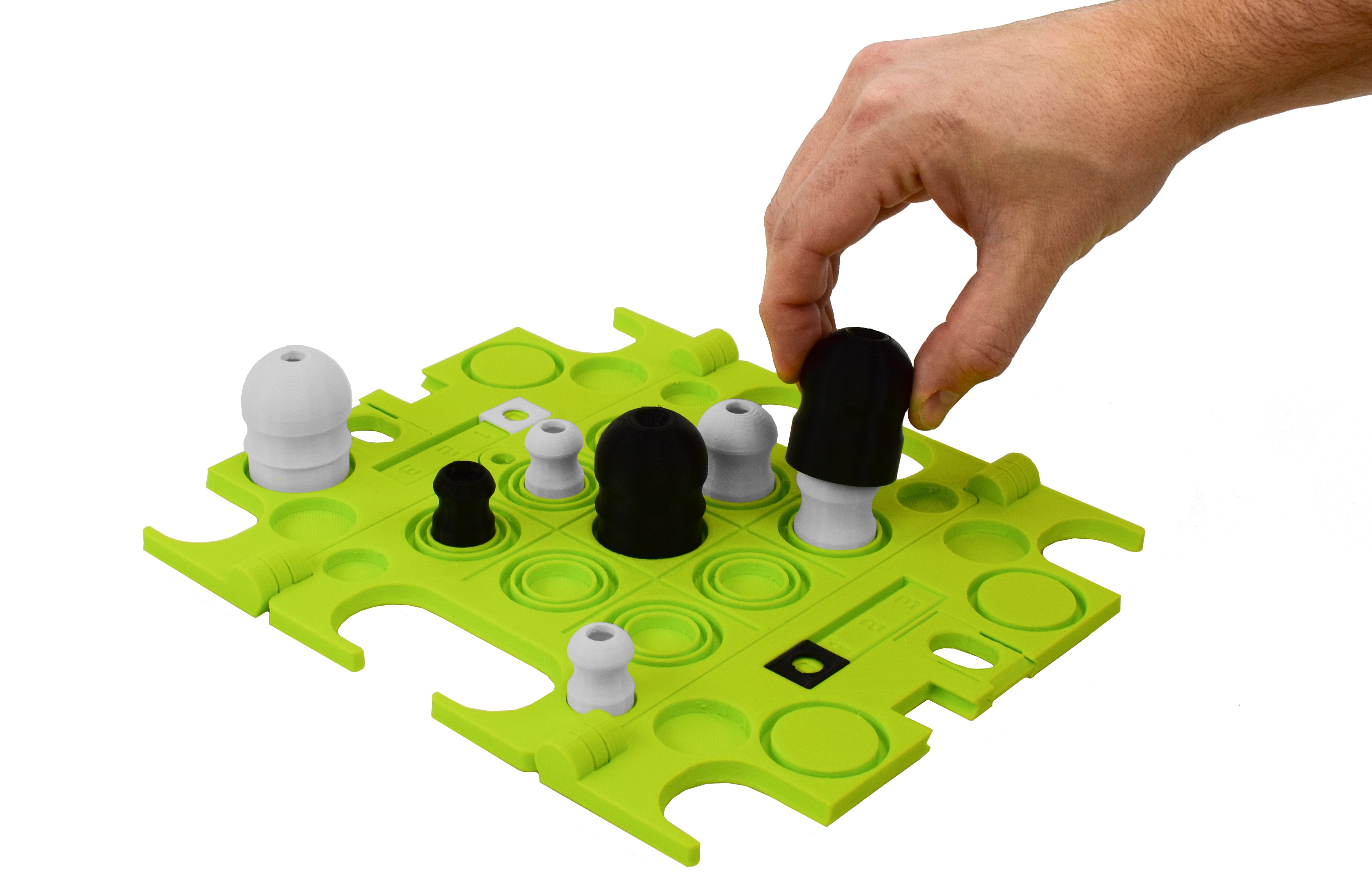Tic STACK Toe Board with Pieces Stacked